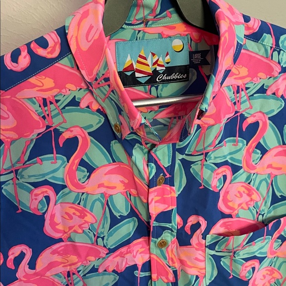 Chubbies Tropical Flamingo Men's Shirt - Picture 4 of 8
